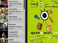Programul oficial al filmelor din cadrul festivalului  SPUNE PE SCURT 2009
